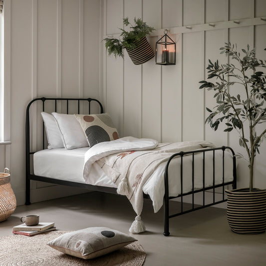 Loughton Bedstead - Black - Single - hdesign - Single Bedframes