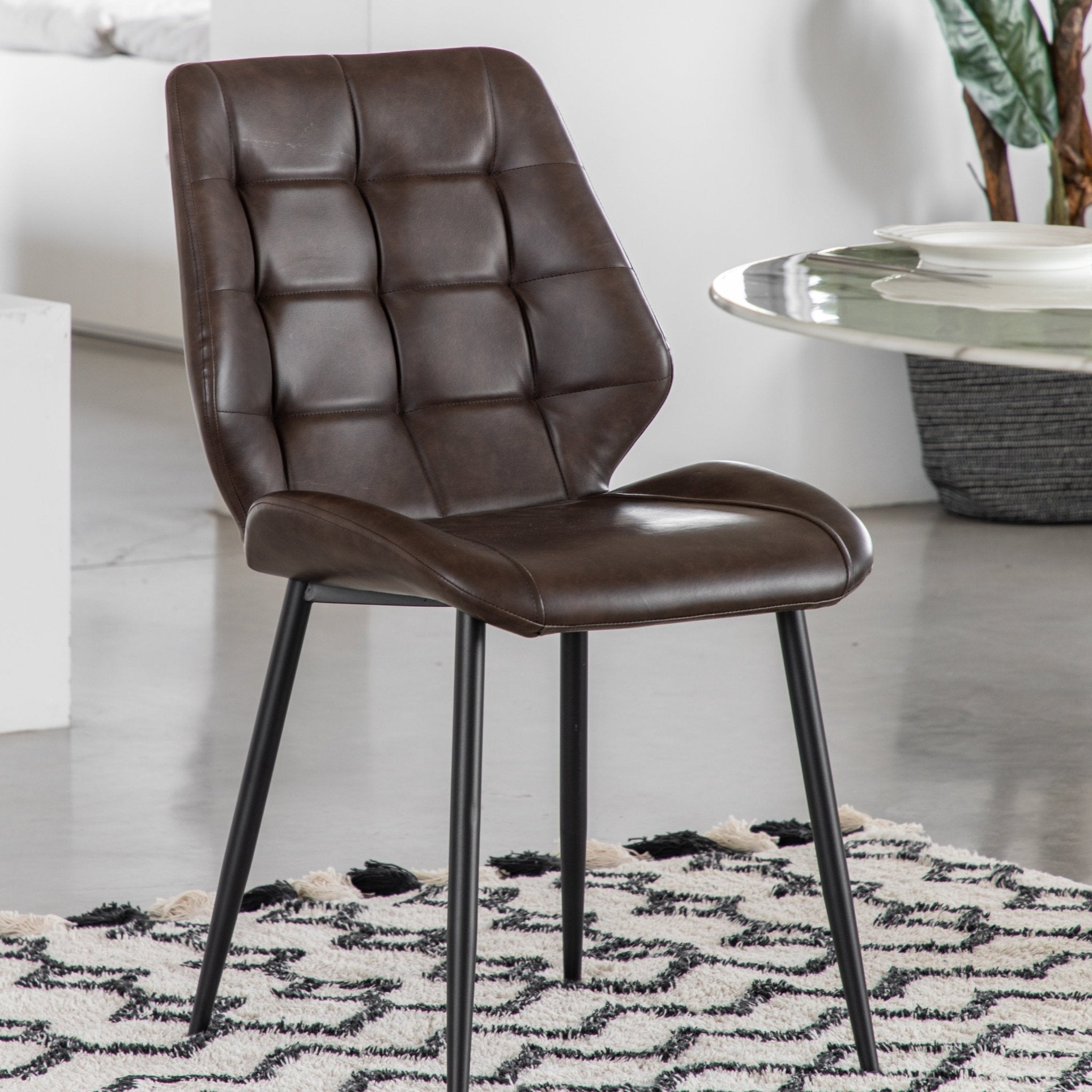 Manford Dining Chair - Brown (2pk) - hdesign - Dining Chairs