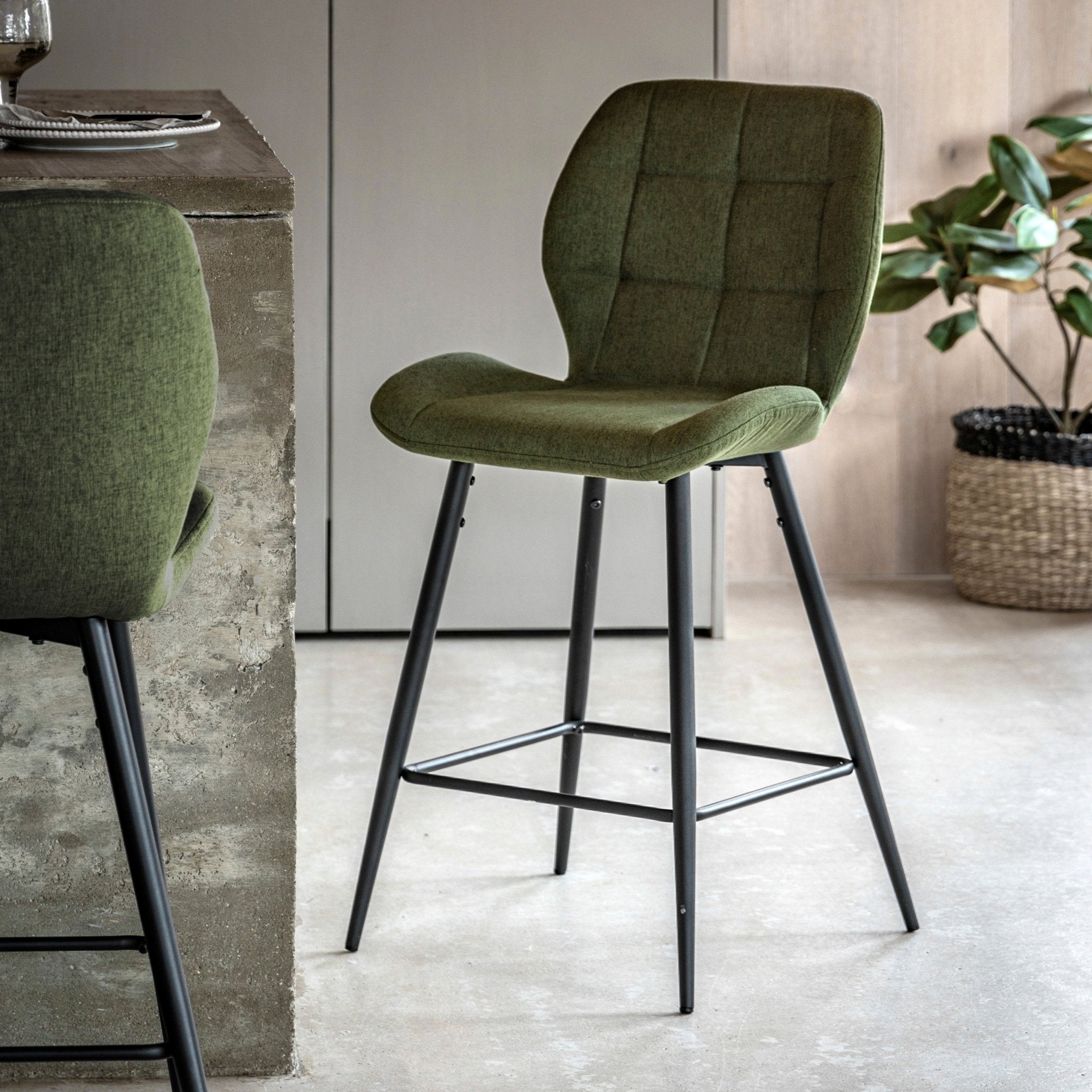 Manford Stool - Bottle Green (2pk) - hdesign - Stools