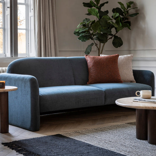Massa Sofa 3 Seater - Blue - hdesign - 3 Seater Sofas