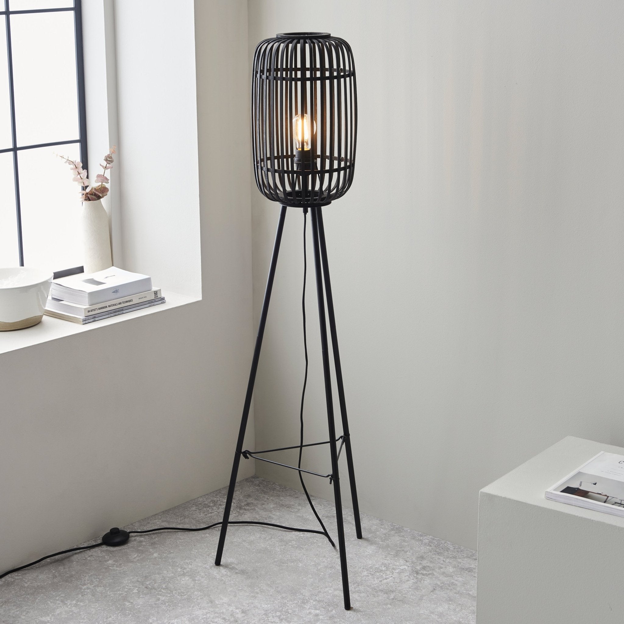 Mathias Floor Lamp - Dark Bamboo - hdesign - Floor Lamps