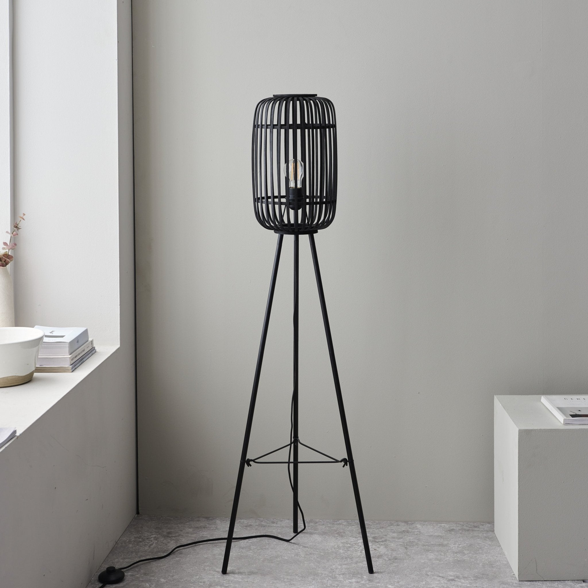 Mathias Floor Lamp - Dark Bamboo - hdesign - Floor Lamps