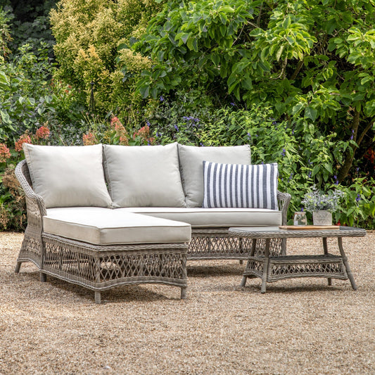 Menton Chaise Set - Stone - hdesign - Outdoor Lounge Sets