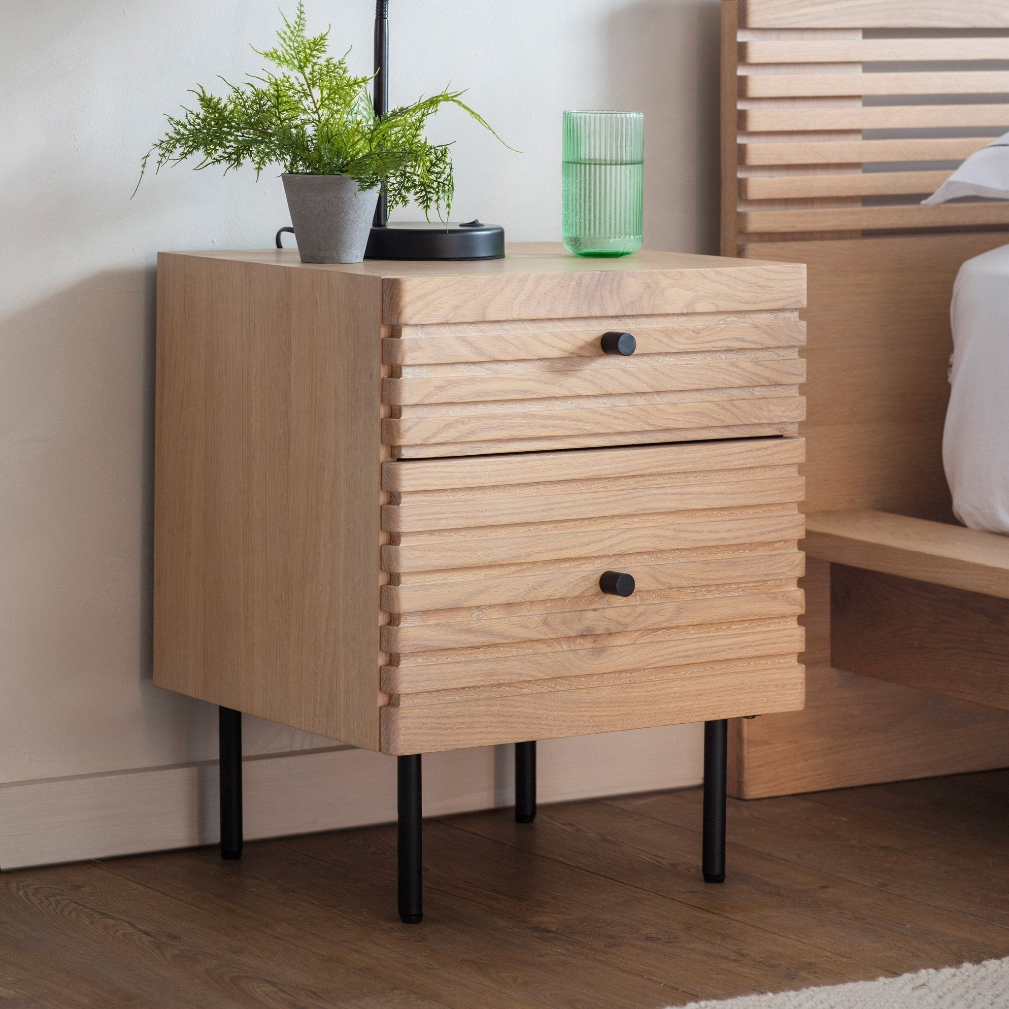 Okayama 2 Drawer Bedside - hdesign - Bedside Tables