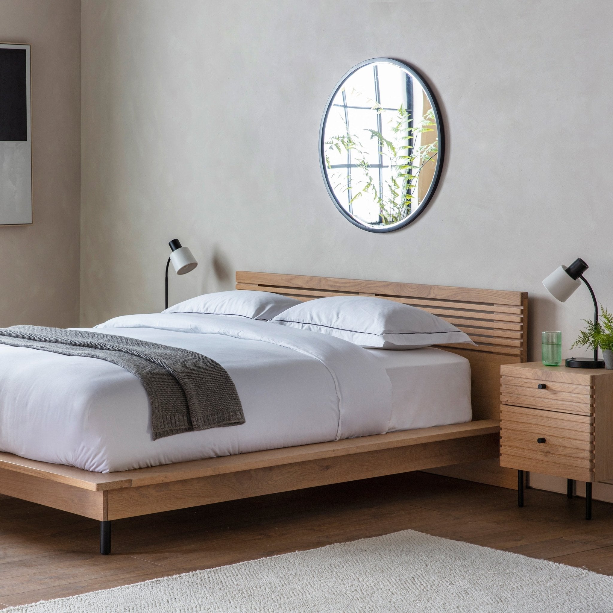Okayama Bed - Oak - Double - hdesign - Double Bedframes