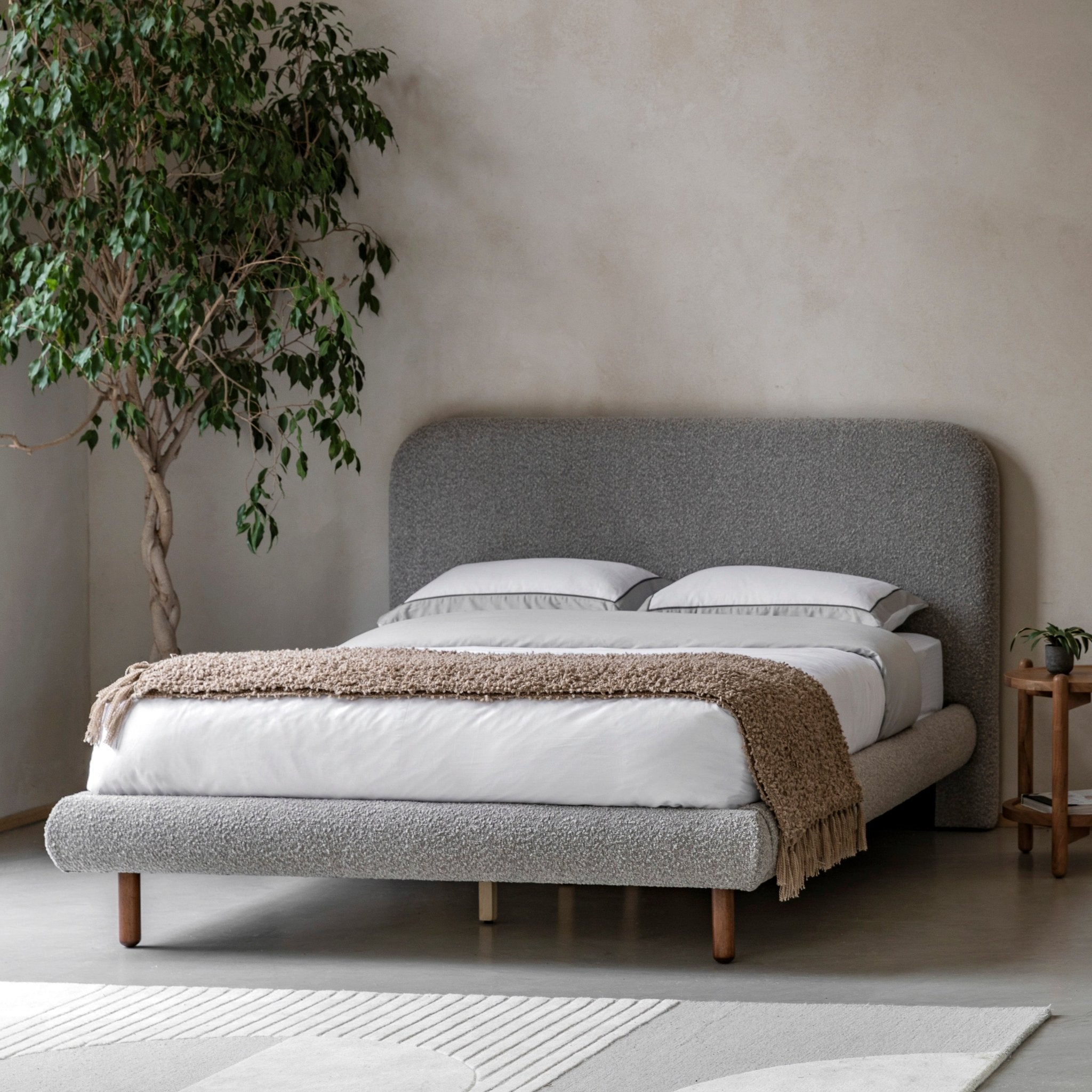 Rabley Bedstead - Stone Grey - King - hdesign - Kingsize Bedframes