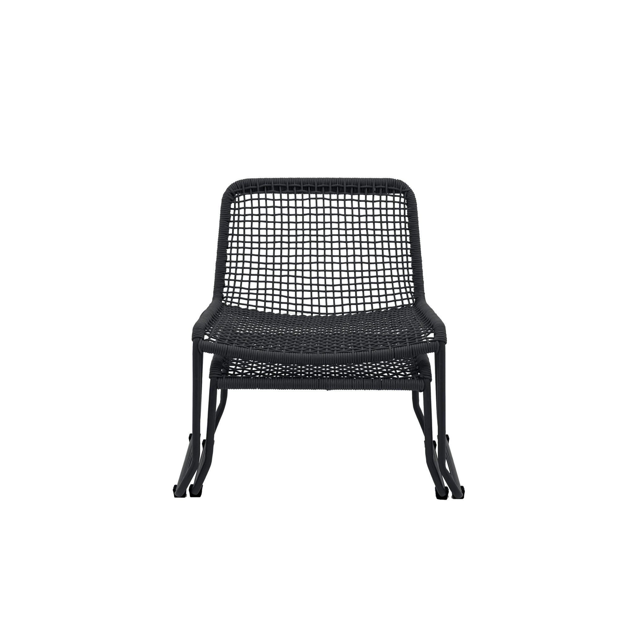 Sassano Lounge Chair with Footstool - Black - hdesign - Outdoor Lounge Chairs