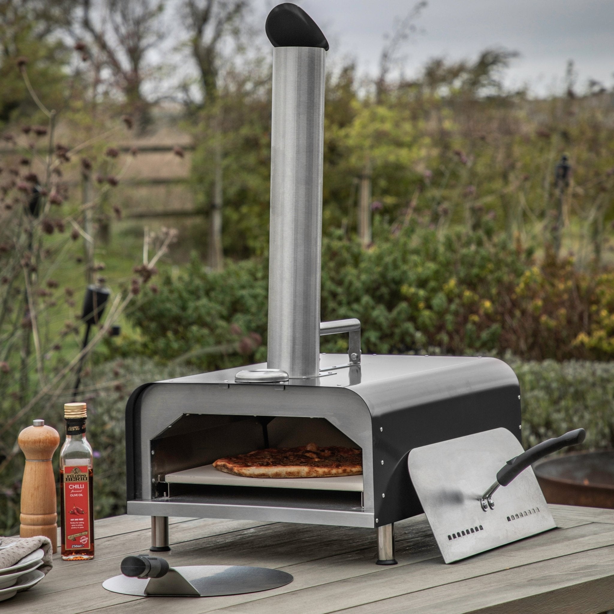 Sassari Pellet Pizza Oven - Black - hdesign - Pizza Ovens