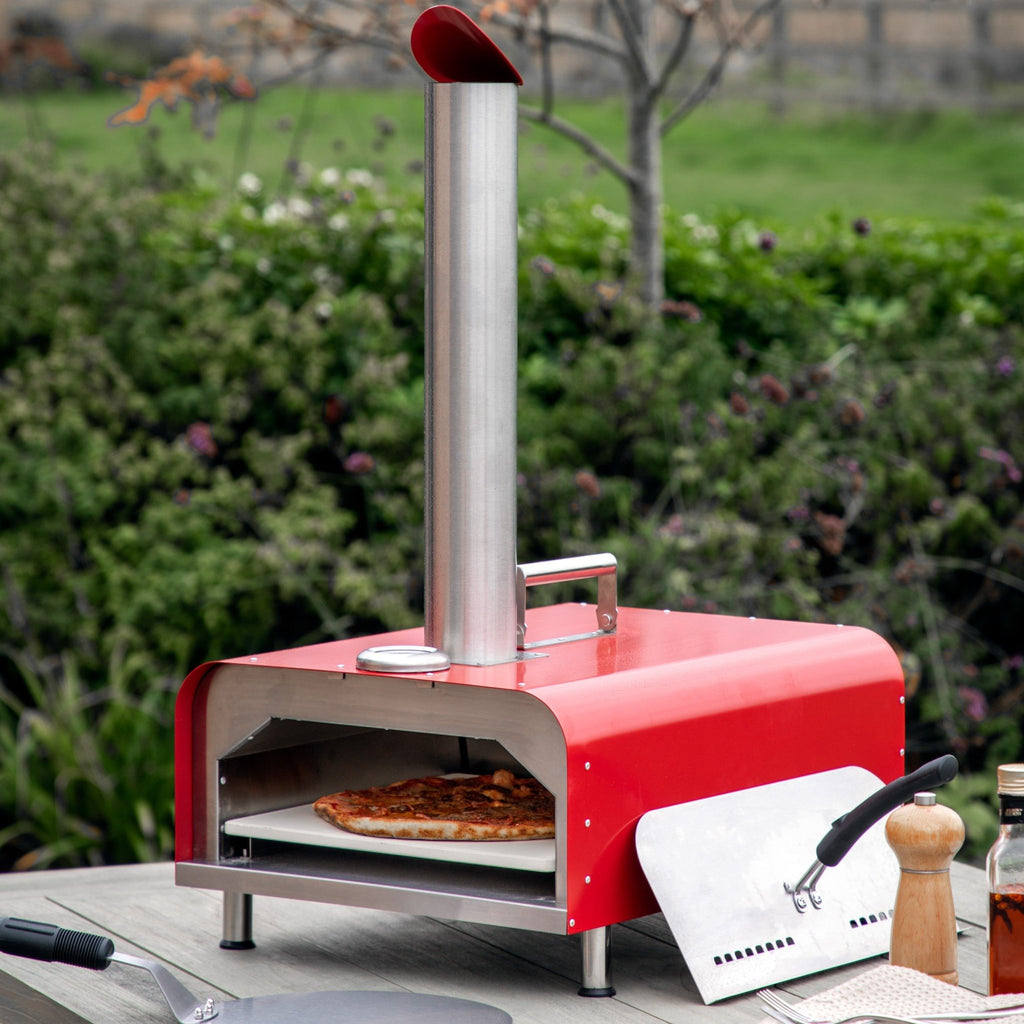 Sassari Pellet Pizza Oven Red - hdesign - Pizza Ovens