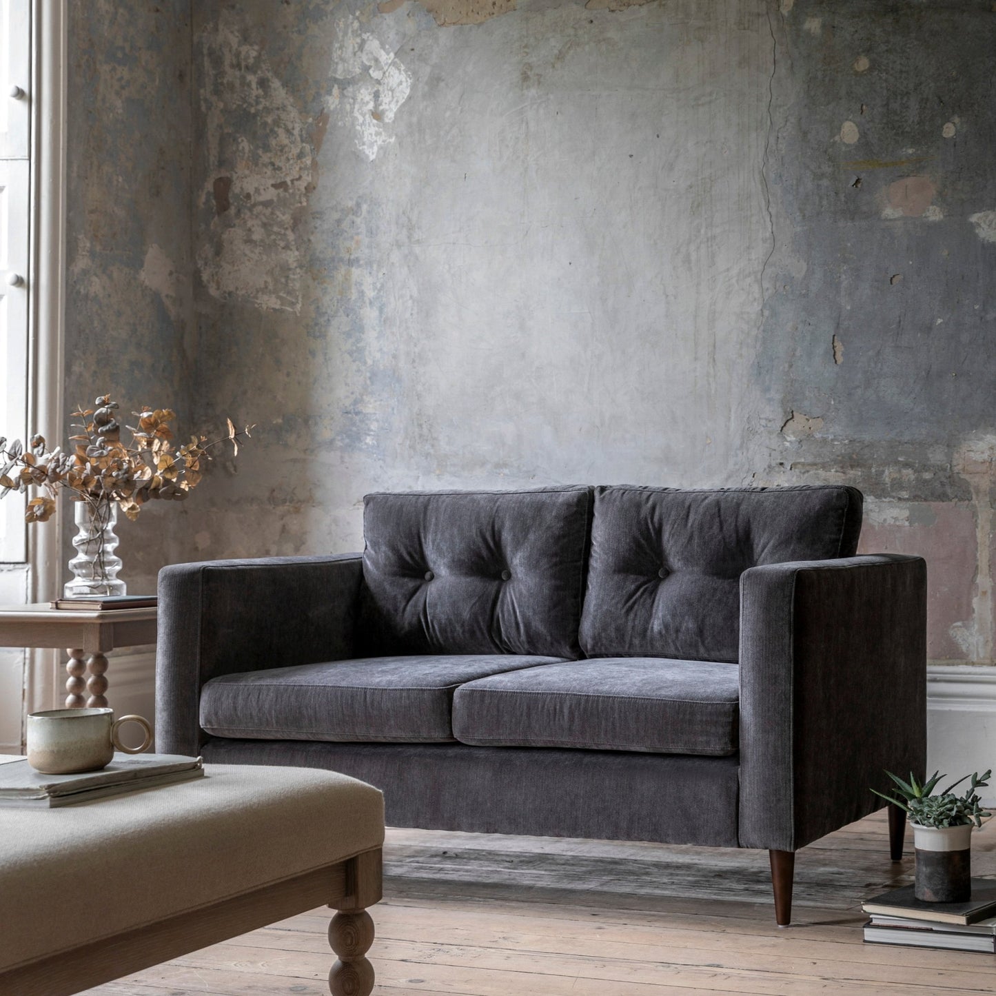 Whitwell Sofa 2 Seater - Charcoal - hdesign - 2 Seater Sofas
