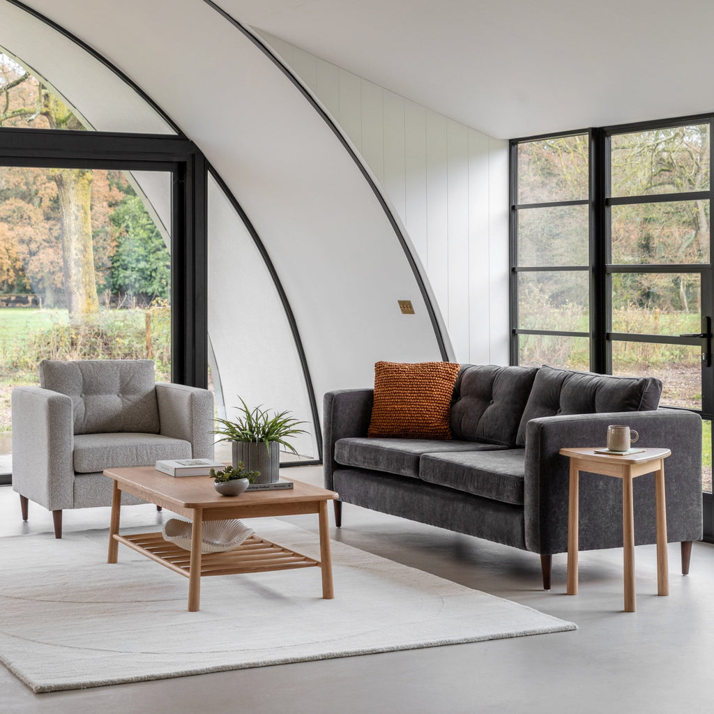 Whitwell Sofa 3 Seater - Charcoal - hdesign - 3 Seater Sofas