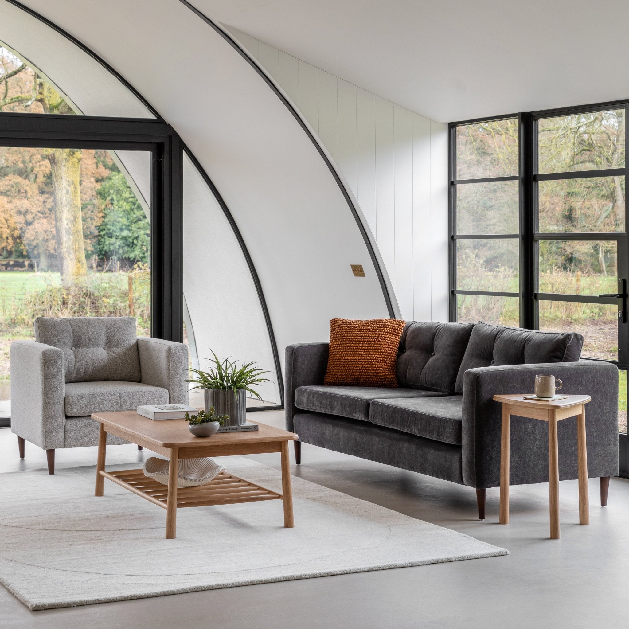 Whitwell Sofa 3 Seater - Charcoal - hdesign - 3 Seater Sofas