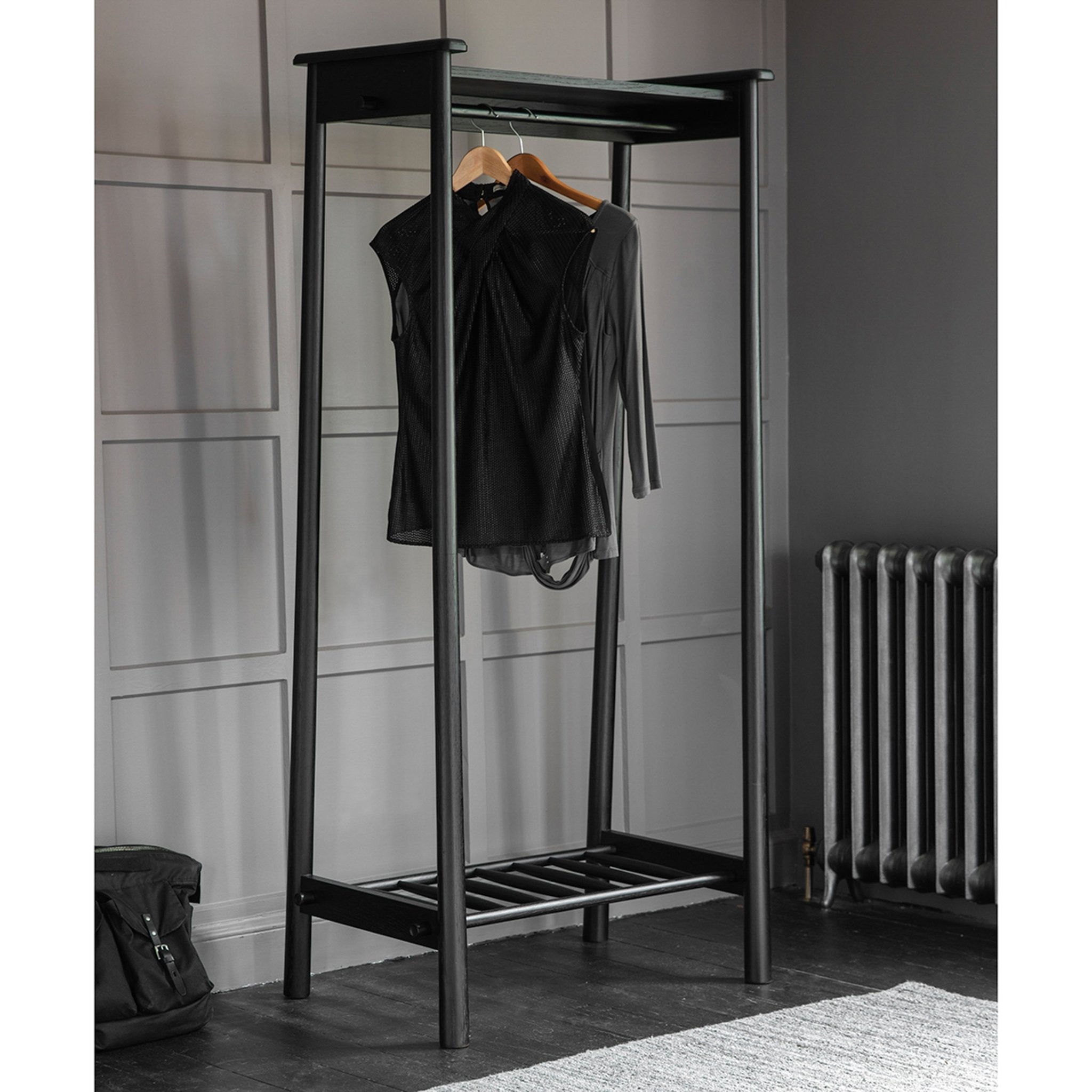 Wycombe Open Wardrobe - Black - hdesign - Open Wardrobes