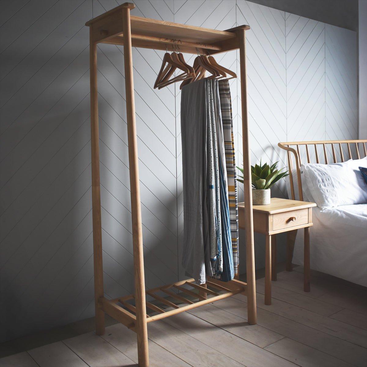Wycombe Open Wardrobe - Oak - hdesign - Open Wardrobes